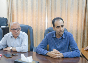 لقاء يجمع رئيس بلدية قلقيلية مصطفى صلاح واعضاء المجلس البلدي بامين سر حركة فتح محمود ولويل ابو جهاد